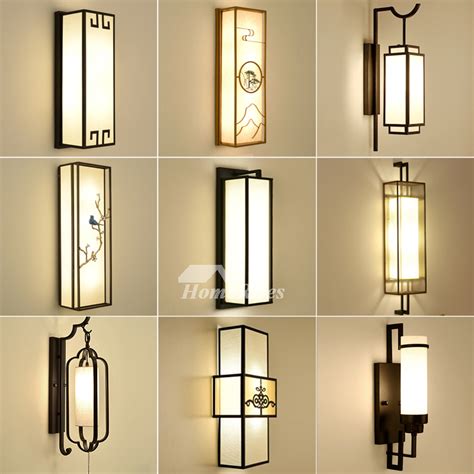 Wall Sconce Lighting Asian Fabric Rectangule Wrought Iron Indoor Best