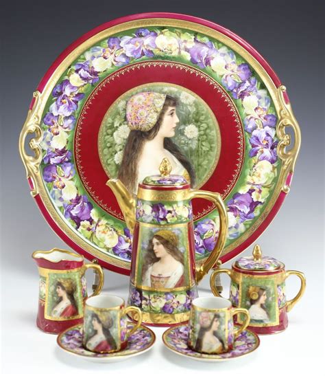 6 Pieces Porcelain Demitasse Service By Royal Vienna Austria 1920s Porcelain Teapot Porcelain
