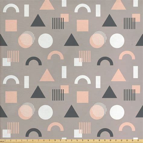 Geometric Fabric By The Yard Minimalist Design Simple Geometric Shapes