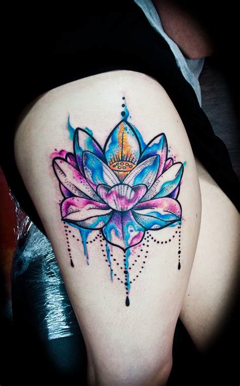 Watercolor Thigh Tattoos Designs Ideas And Meaning Tattoos For You