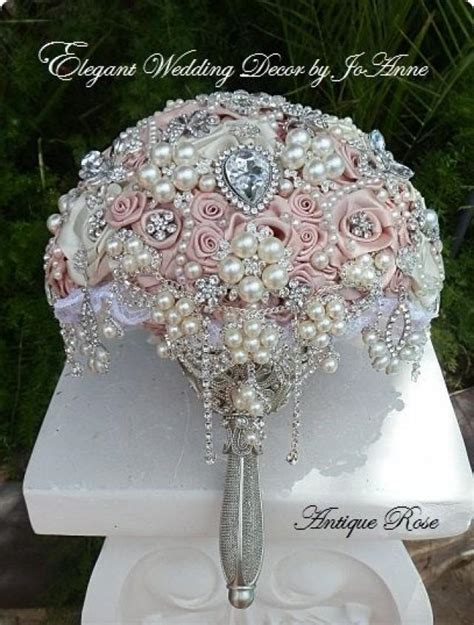Antique Pink Jeweled Wedding Bouquet Deposit For A Gorgeous Antique