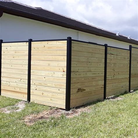 Horizontal Slip Fence Using Pressure Treated Deck Boards On 33