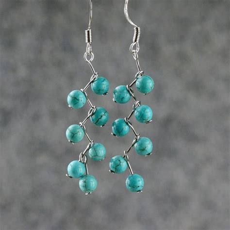 Turquoiae Zigzag Dangle Earrings Handmade By AniDesignsllc On Etsy 12
