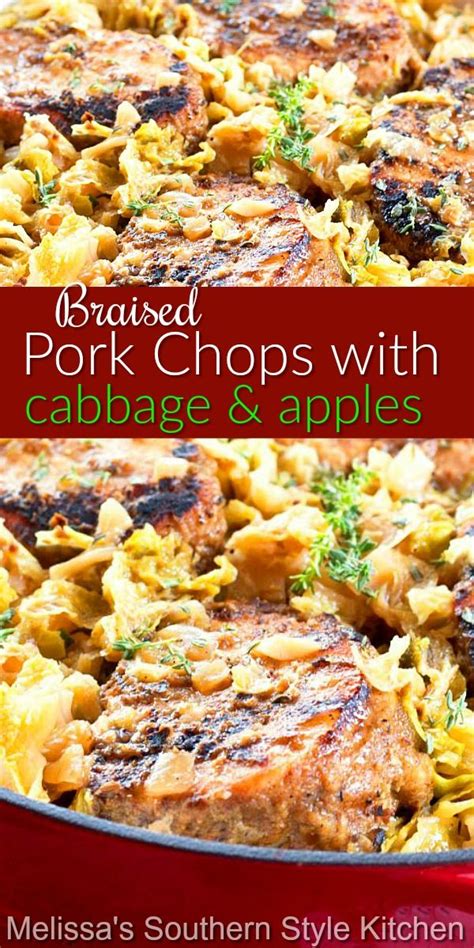 The rice will start to absorb it, and each bite of pork chops and rice are heavenly dipped in it! Braised Pork Chops with Cabbage and Apples in 2020 | Pork ...
