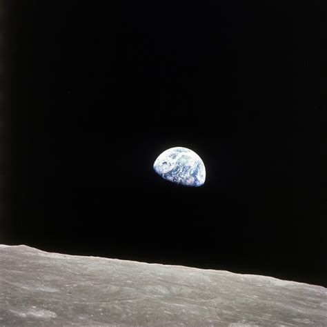 Apollo 8 View Of Earth Rise Over The Moon Photographic Print