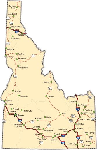 Vetores De Idaho Highway Mapa E Mais Imagens De As Américas Istock