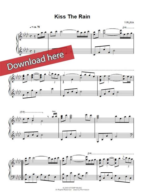But do use the pedal. Yiruma - Kiss The Rain Sheet Music, Piano Notes, Chords