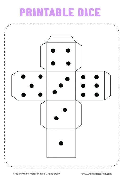 Free Printable Dice Template With Dots Printable Templates