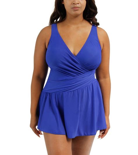 Miraclesuit Plus Size Solid Aurora Swim Dress At Free Shipping