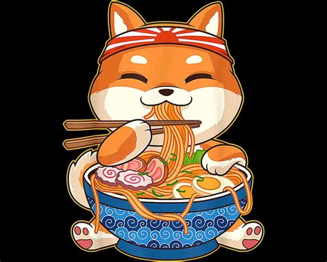 Cute Anime Shiba Inu Ramen Noodles Png Amen Png Shiba Lover Etsy