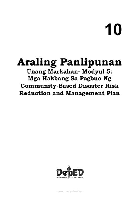 Araling Panlipunan Modyul Mga Hakbang Sa Pagbuo Ng Community