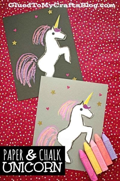 Paper And Chalk Unicorn Craft For Kids To Recreate In 2020 With Images Unicorn Crafts Chalk