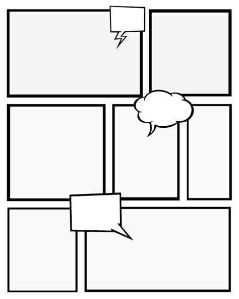 Printable Blank Comic Strip Template For Kids New School Hasnt Started