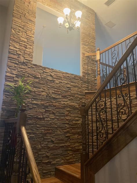 Adams Faux Stone Stairwell Accent Wall Genstone