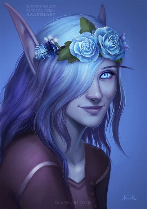 Void Elf Flowercrown Portrait C By Naariel Warcraft Art Moon Elf