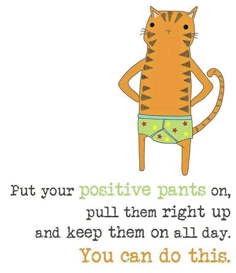 Positive Pants Funny Ginger Cat Good Luck Greetings Card Cats Lover