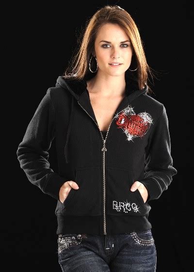 New Rock And Roll Cowgirl 48z3432 Faux Fur Lined Hoodie Ebay