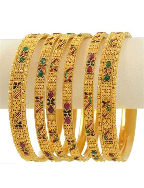 The most common gold bangle women material is metal. Gold Bangles Designs for Young Girls - ShePlanet