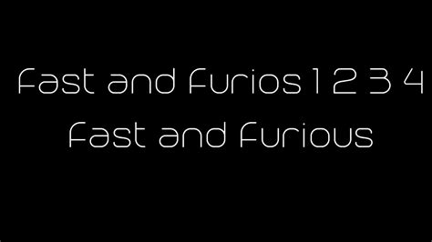 Fast And Furious 1 2 3 4 High Speed Chase Video And Lyrics Fast Five