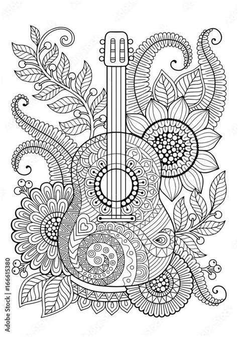 Guitar Coloring Page For Adult
