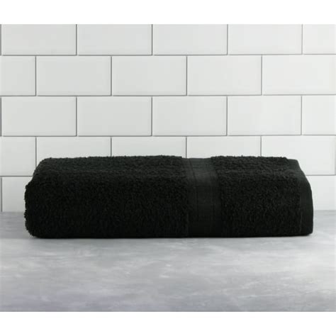 Mainstays Basic Bath Collection Single Bath Towel Solid Rich Black