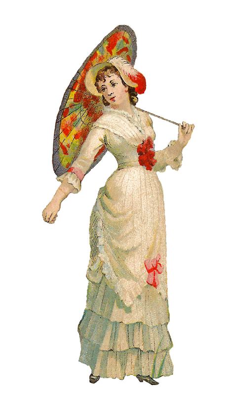 Antique Images Vintage Fashion Illustration Victorian Woman Dress Clip Art