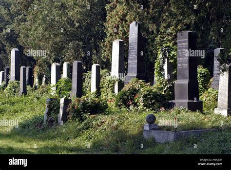 Graves Of Jewish Part Of Central Cemetery Austria Vienna Stock Photo