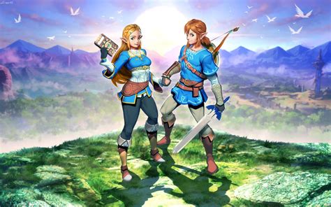 Breath Of The Wild Zelda And Link By Genzoman On Deviantart