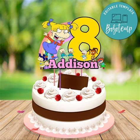 Angelica Rugrats Birthday Cake Topper Template Printable Diy Bobotemp