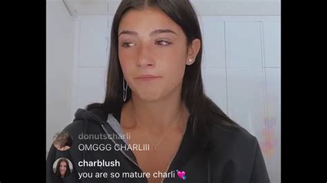 Charli Damelio Crying On Instagram Live 7 8 2020 Youtube