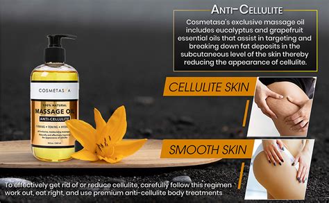 Large Cellulite Massage Oil 100 Natural Anti Cellulite Treatment Deeply Penetrates Skin To