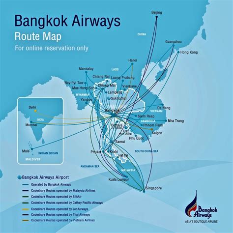Destinations Map Bangkok Airways Cheap Domestic Flights Domestic