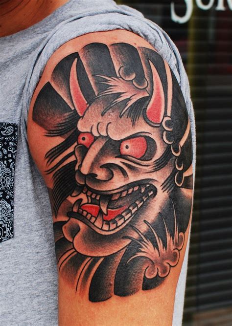 traditional japanese “hannya” mask from alex rose at hammersmith tattoo hammersmithtattoo