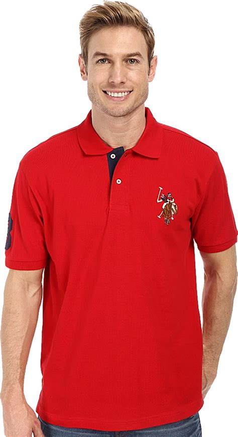U S Polo Assn Men S Multi Color Logo Solid Pique Polo Shirt L Buy Online At Best Price In