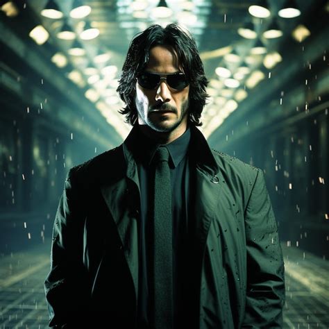 Premium Ai Image Neo Keanu Reeves In Matrix Movie
