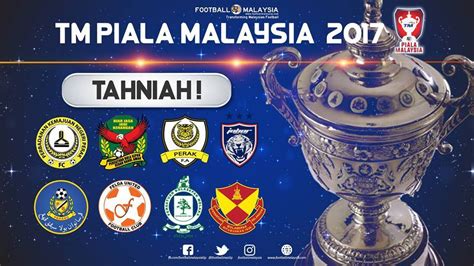 Tm piala malaysia 2018 akan mula membuka tirai perlawanan pada 4 ogos malam ini. 8 pasukan bakal berentap dalam suku akhir Piala Malaysia ...