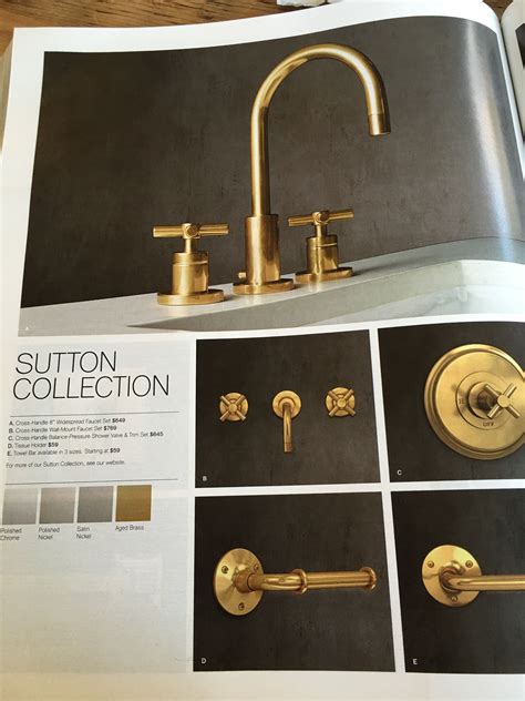 Once you've discovered the bathroom faucets you'll showcase within your space, shop the selection of shower hardware. Restoration Hardware Sutton collection aged brass | Modern ...