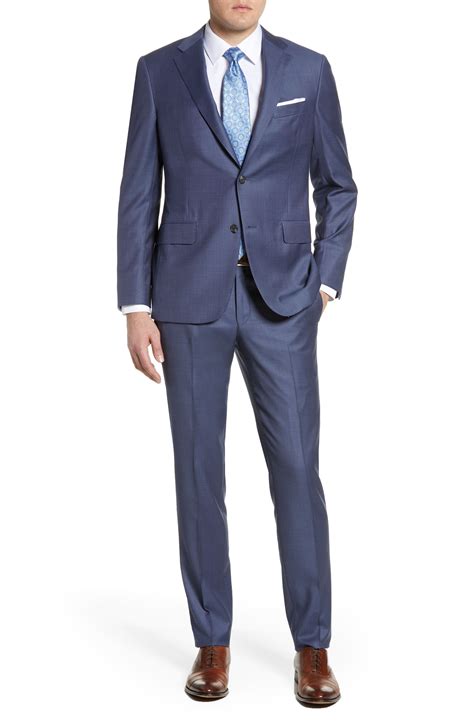 Mens Hickey Freeman Classic Fit Solid Wool Suit Mens Suits Modern