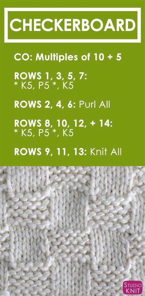 Post knitting is the new and revolutionary way to knit! How to Knit the Garter Checkerboard Stitch with Studio ...