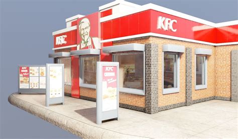 3D Model Kfc Restaurant VR AR Low Poly CGTrader