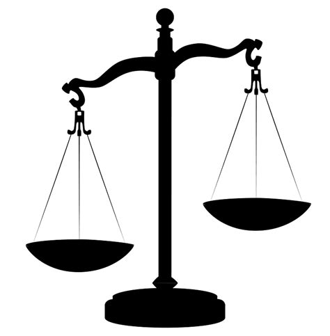 Imbalanced Justice Scale Silhouette Clipart Free Download Transparent
