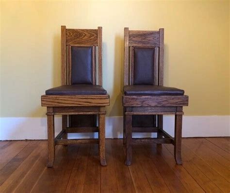 Extremely Rare Pair Of Frank Lloyd Wright Chairs From Browne Bookstore