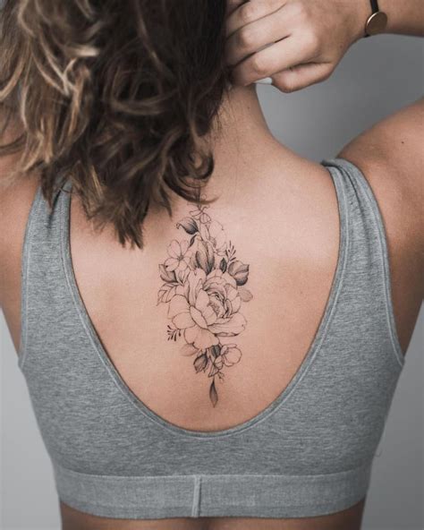 Simple And Sweet 🌸🌿 Simple Sweet Spine Tattoos For Women Tattoos For Women Flowers