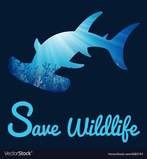 Save Wildlife Poster With Whaleshark Royalty Free Vector