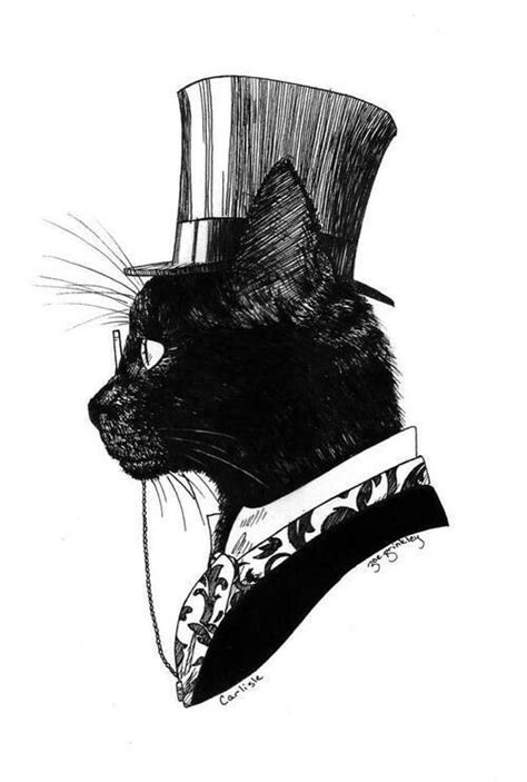 Black Cat In A Top Hat Tattoo Inspiration Pinterest