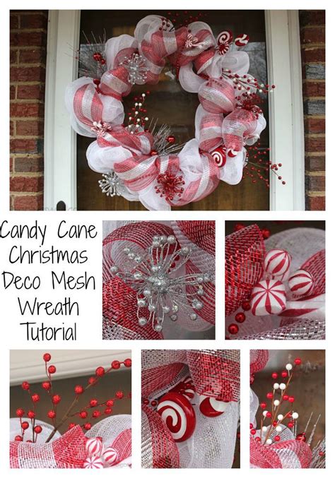 Candy Cane Christmas Deco Mesh Wreath Tutorial