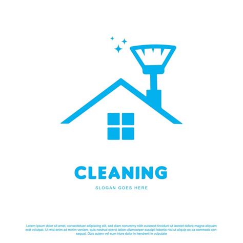 Diseño De Logotipo De Limpieza Creativa Casa Con Vector De Escoba