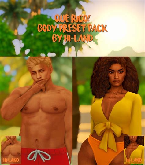 Que Rico Body Preset Pack Hi Land On Patreon Sims 4 Sims Sims 4