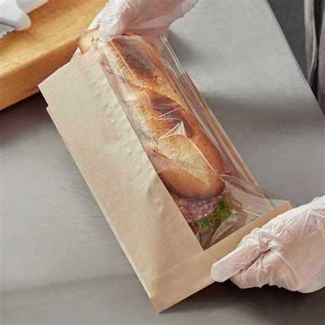 Kraft Paper Bread Bag W Window For Sandwiches 500 Case