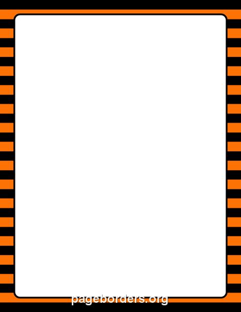 Orange And Black Striped Border Clip Art Page Border